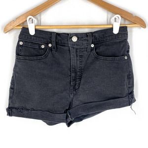 Madewell High Rise Denim Shorts K6156 Black Jean Stretch Cut Off 26